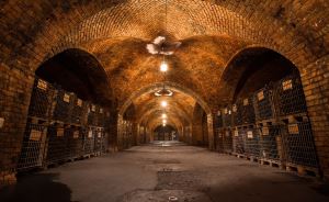 Wines are stored, cared for and serviced, usually in barrels or bottles, in a wine cellar